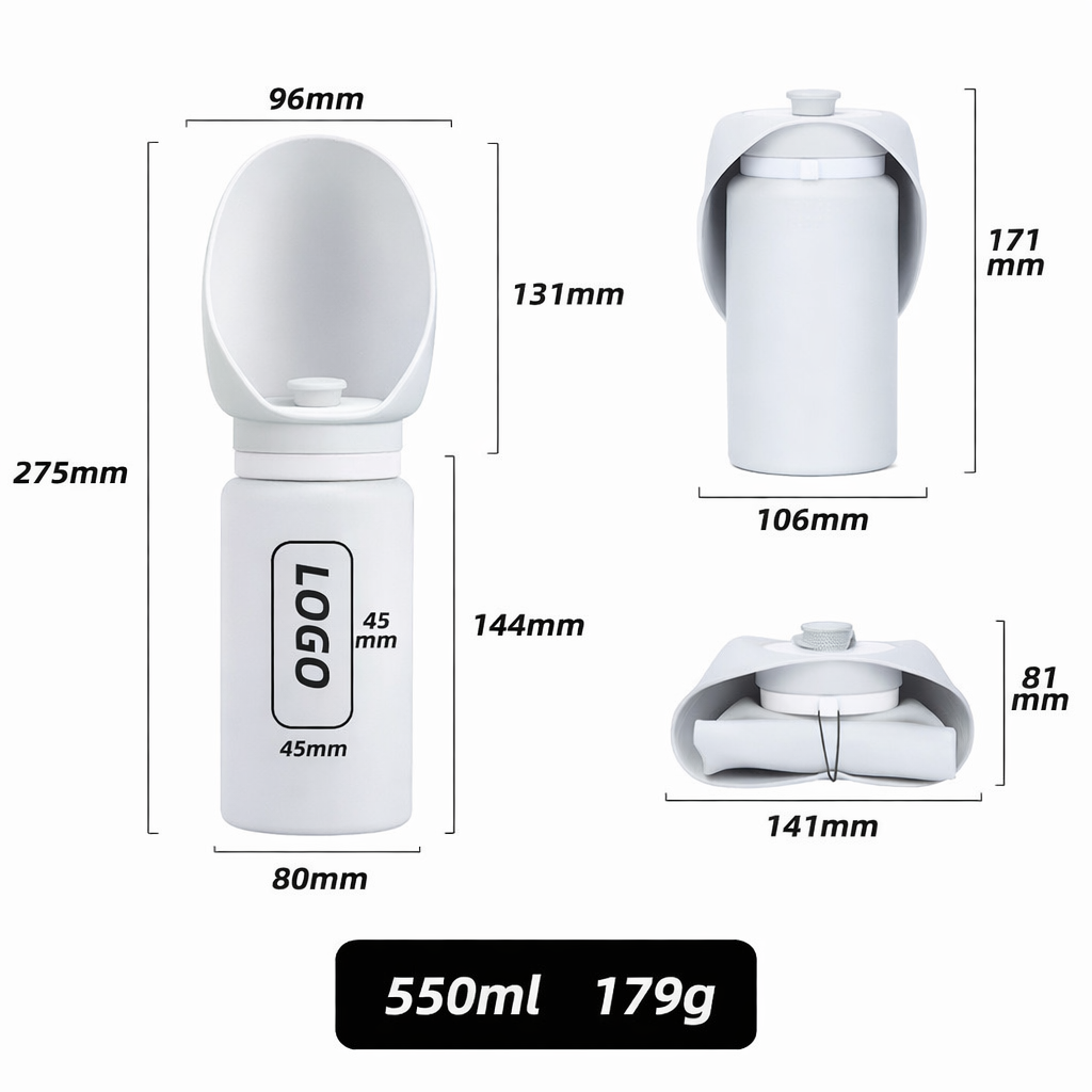 Dog accompanies outdoor portable travel foldable kettle