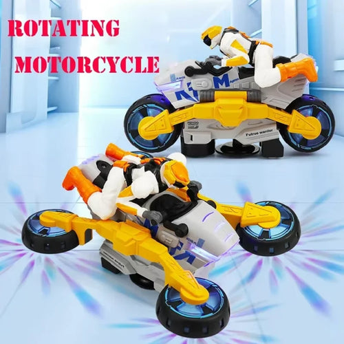 Electric Stunt Transformable Motorcycle Children Toy 360 Degree Rotating light Music Transformable Toy Car Christmas Gift