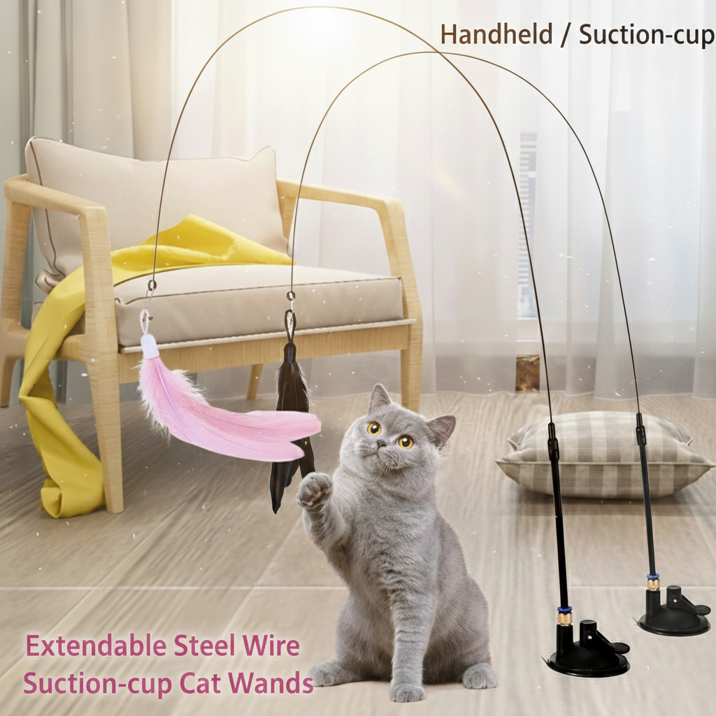 Cat teasing stick long pole