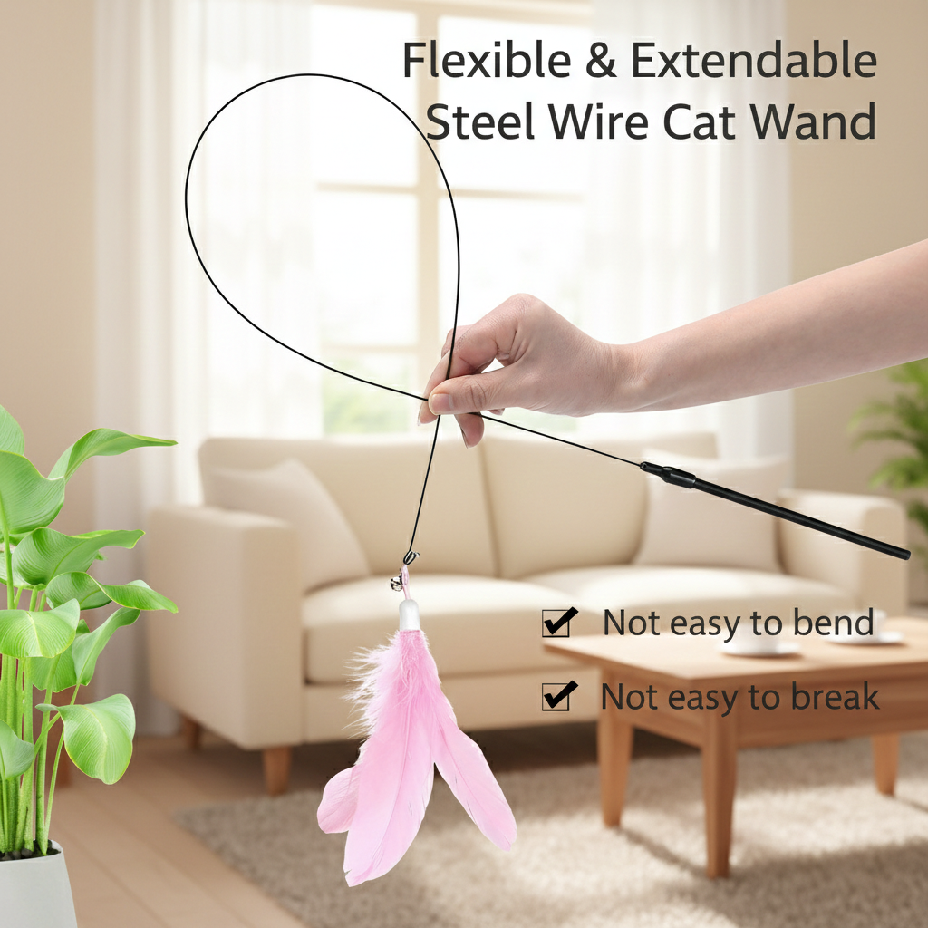 Cat teasing stick long pole