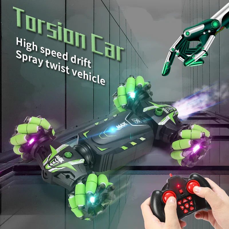 RC Car Toy Gesture Sensing Spray Twisting Stunt Drift Car Radio Remote Controlled Cars RC 4Wd Toys Children Boy Gift